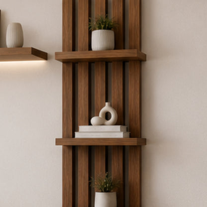 Mueble para TV Oasis Lambrin 120 cm con Repisa LED | Nogal