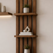 Mueble para TV Oasis Lambrin 160 cm con Repisa LED en Nogal